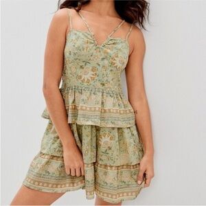 American Eagle tiered halter mini dress